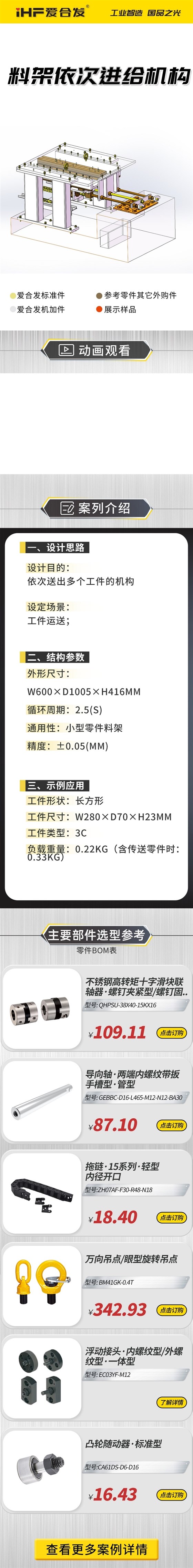 愛合發(fā)：案例介紹，料雜架依次進(jìn)給機(jī)構(gòu)！